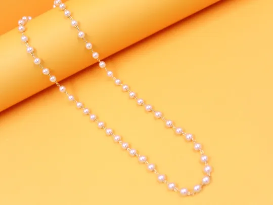 18K Gold Filled White Pearl Beaded Necklace