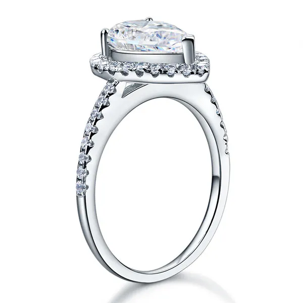 2 Ct Pear Cut Ring Sterling 925 Silver Wedding Promise Anniversary Engagement Jewelry XFR8221