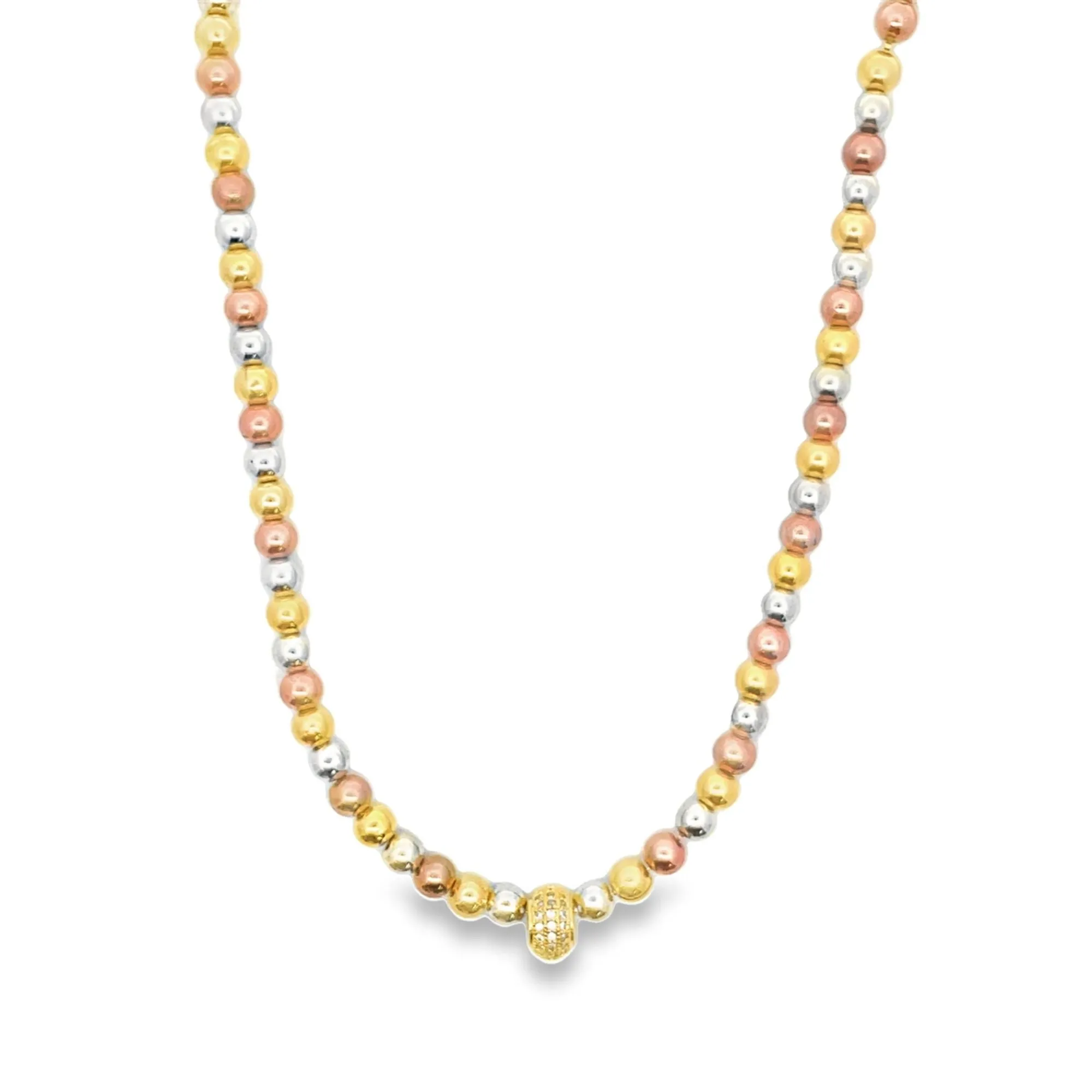 3 Toned Beaded Necklace (F247)