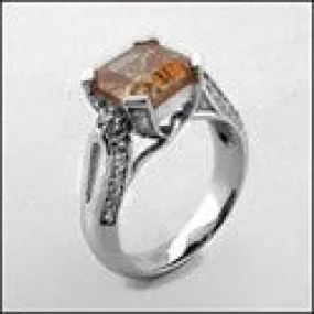 Anniversary 2.5 Asscher Brown Cubic Zirconia Cz Ring