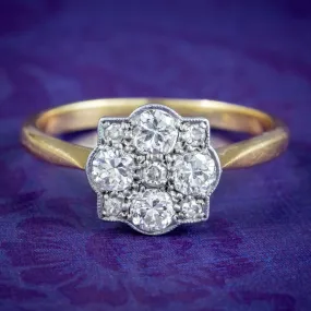 Antique Edwardian Diamond Cluster Ring 0.50ct Of Diamond