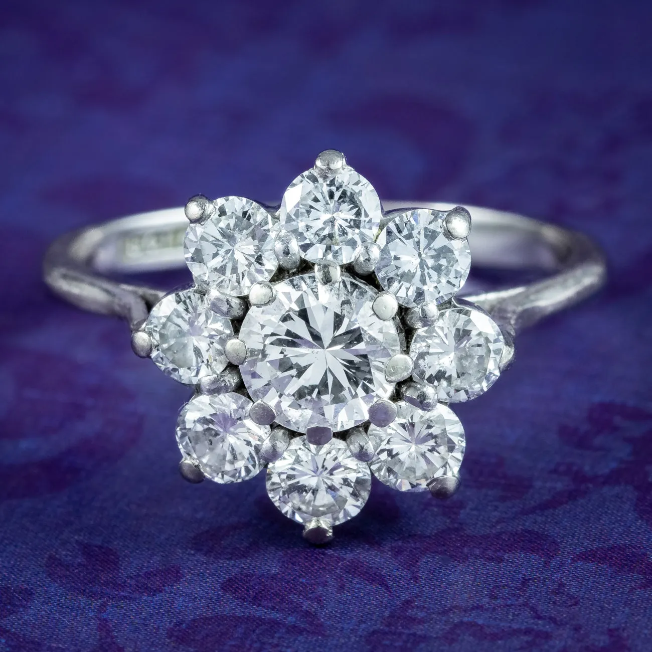 Antique Edwardian Diamond Daisy Cluster Ring 2.25ct Total