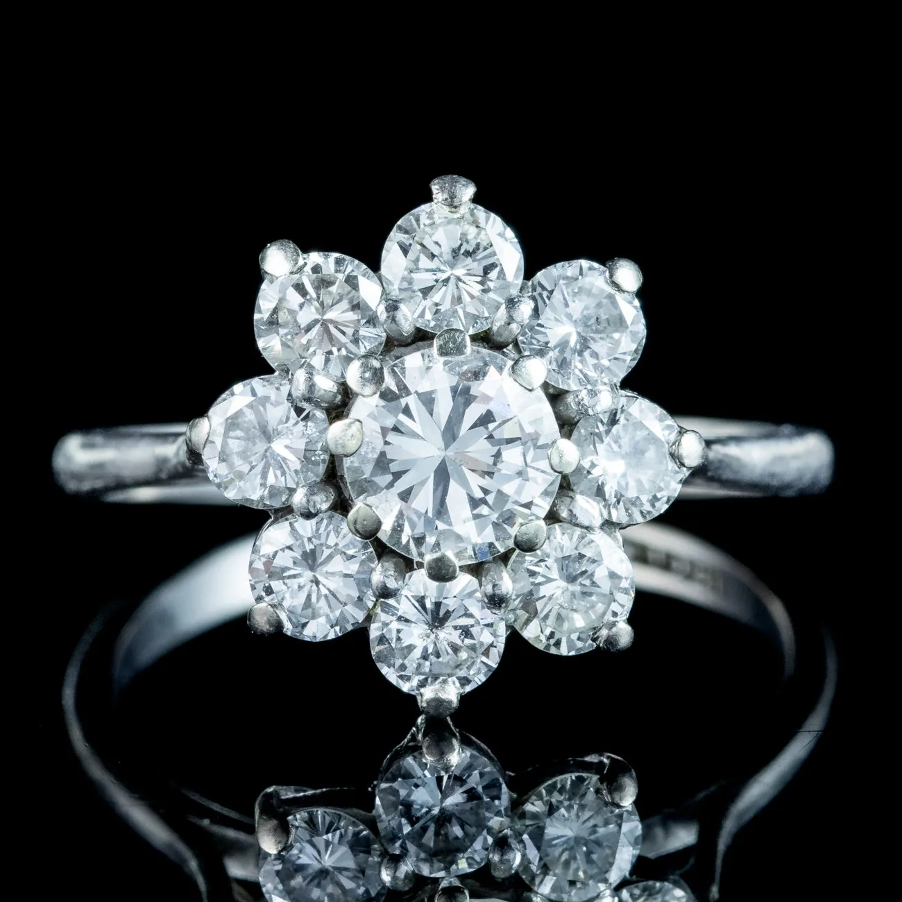 Antique Edwardian Diamond Daisy Cluster Ring 2.25ct Total