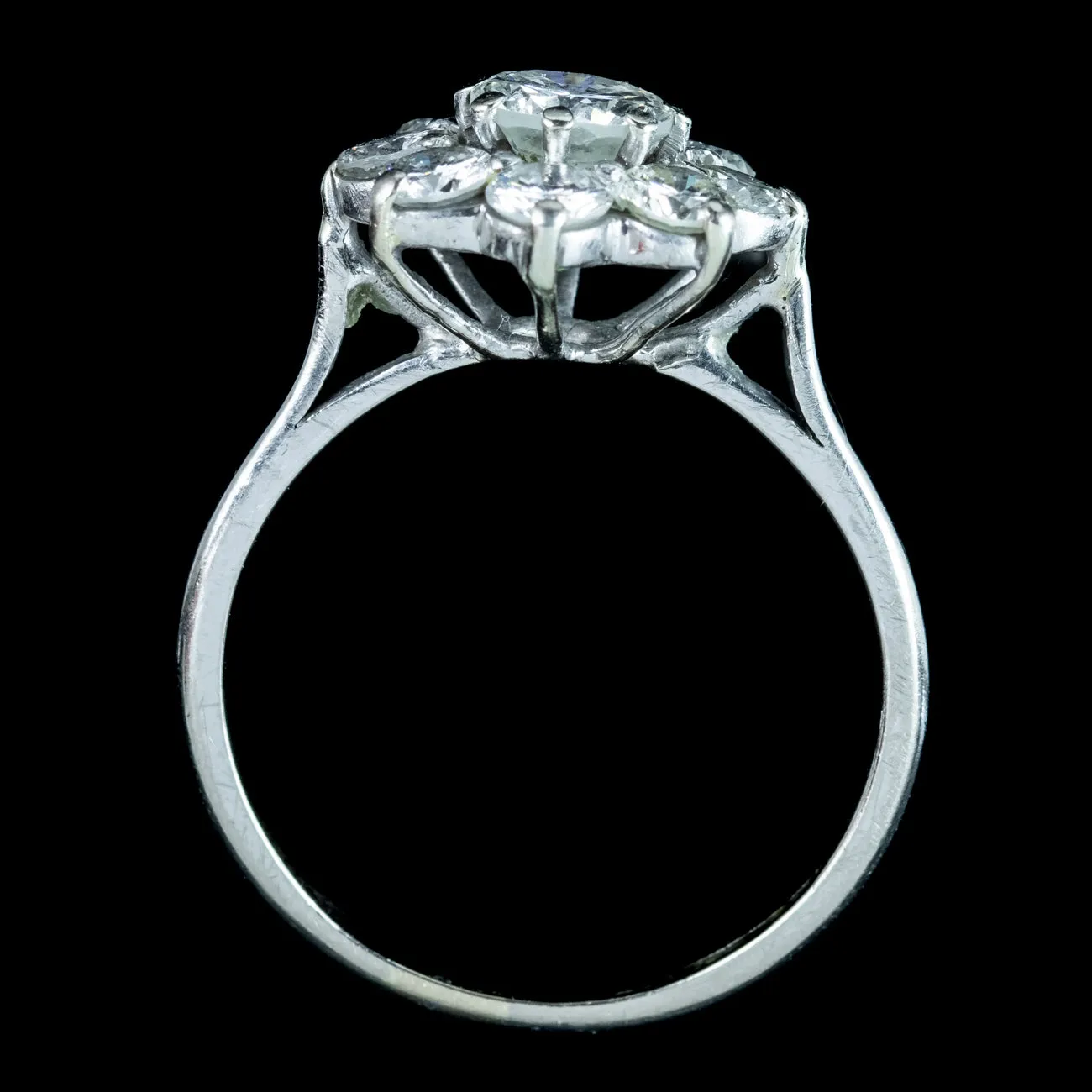Antique Edwardian Diamond Daisy Cluster Ring 2.25ct Total