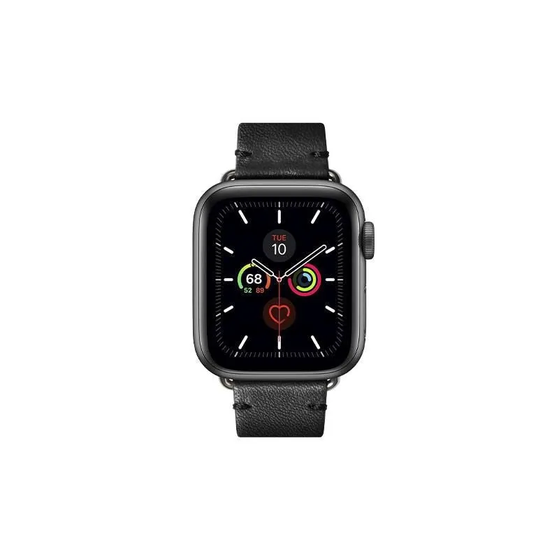 Apple Watch (42/44/SE/45/46/49mm) Native Union Classic Strap Ægte Læder Rem - Sort