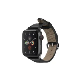 Apple Watch (42/44/SE/45/46/49mm) Native Union Classic Strap Ægte Læder Rem - Sort