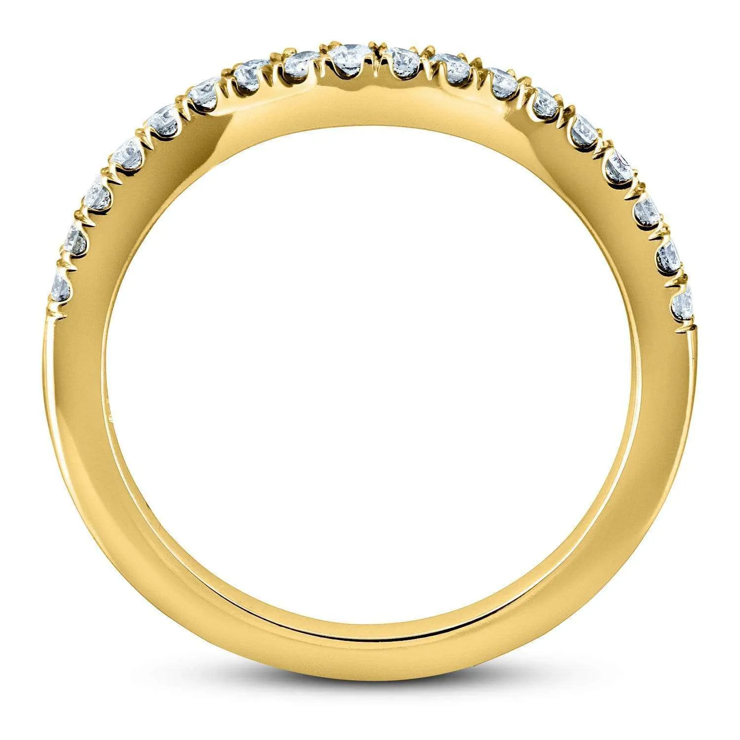 Diamond Wedding Band Curved 1/5 CTW 14k Yellow Gold