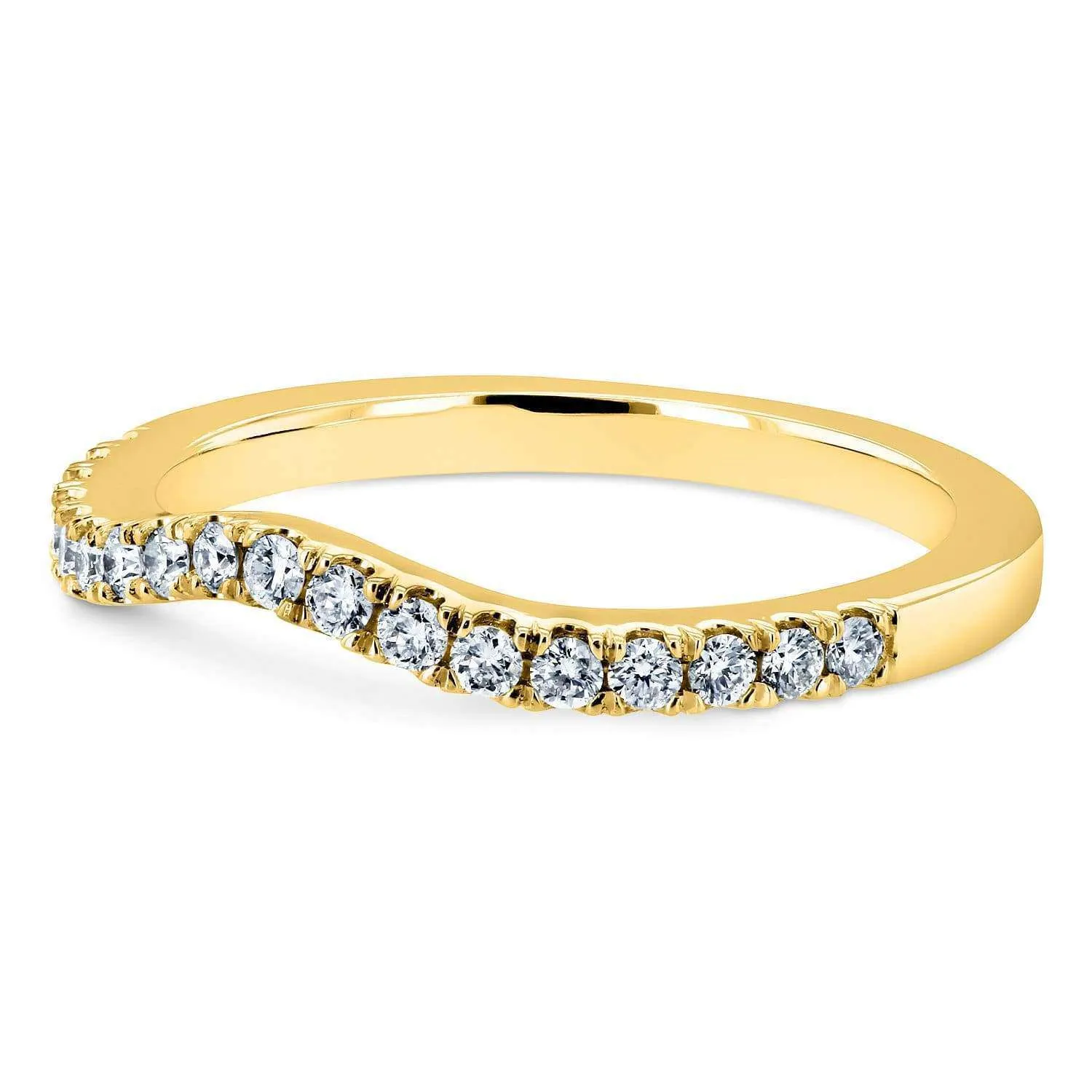 Diamond Wedding Band Curved 1/5 CTW 14k Yellow Gold