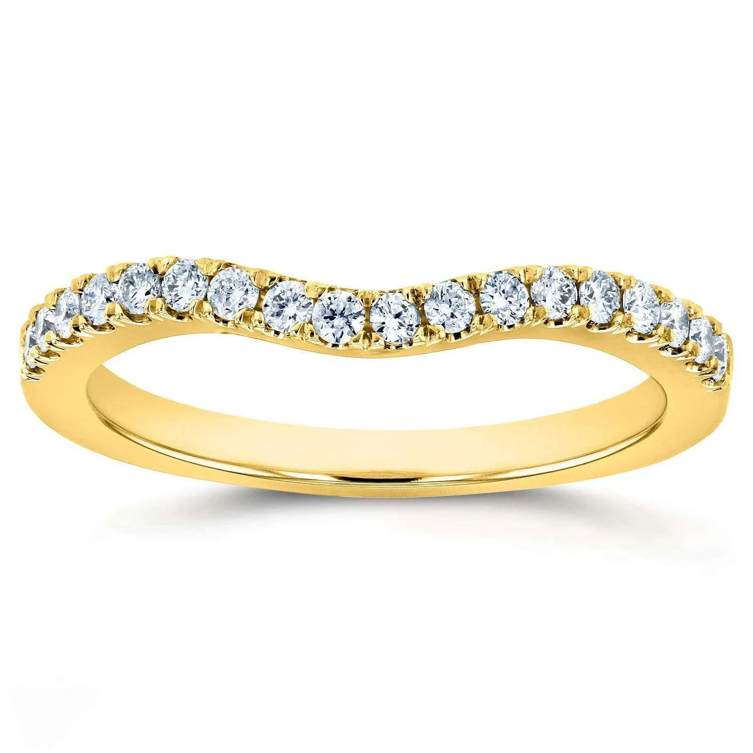 Diamond Wedding Band Curved 1/5 CTW 14k Yellow Gold