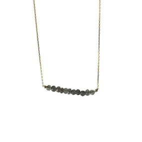 Gold-Dipped Labradorite Bar Pendant Necklace