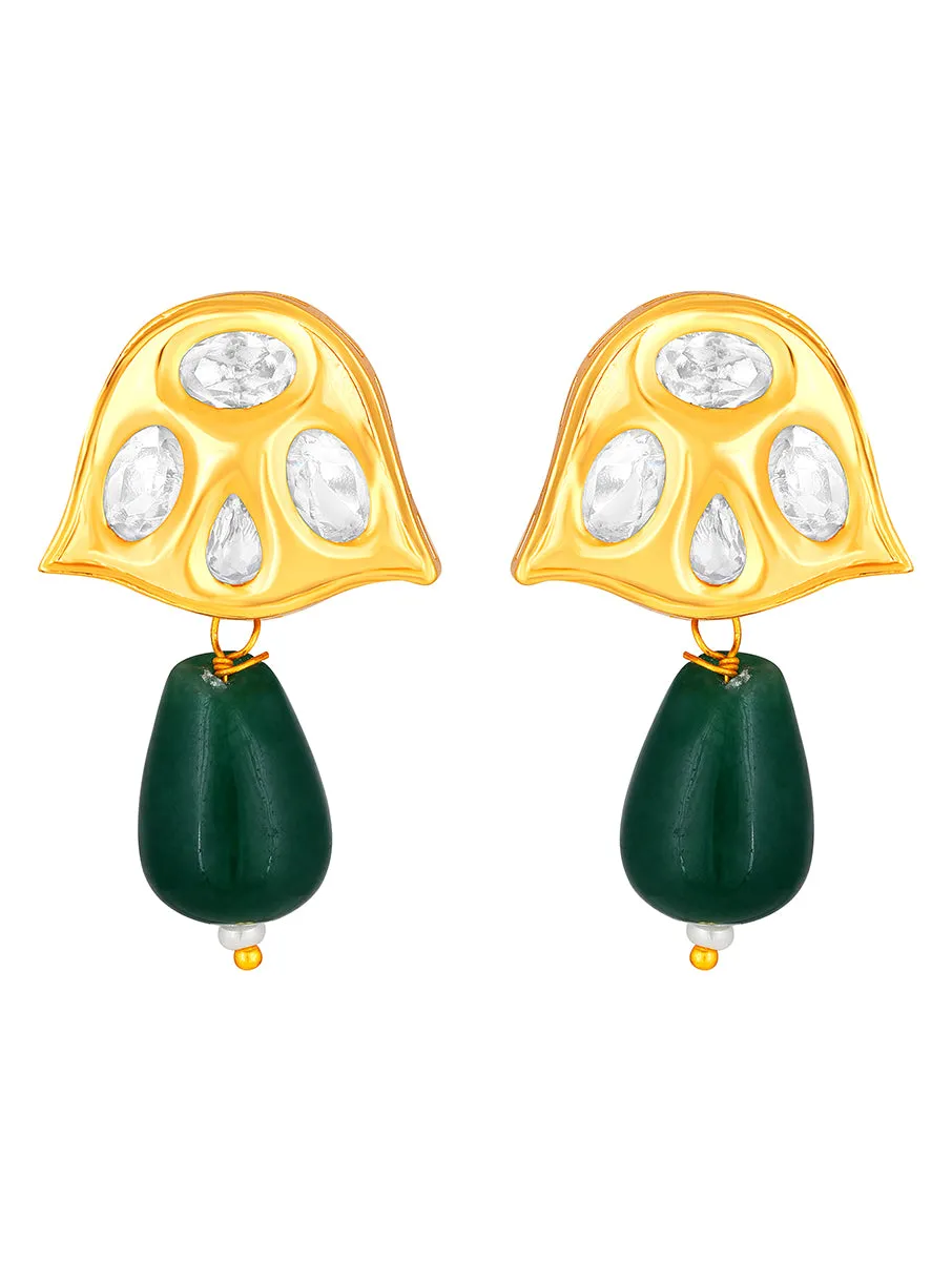 Gold Plated Kundan Necklace with Agate