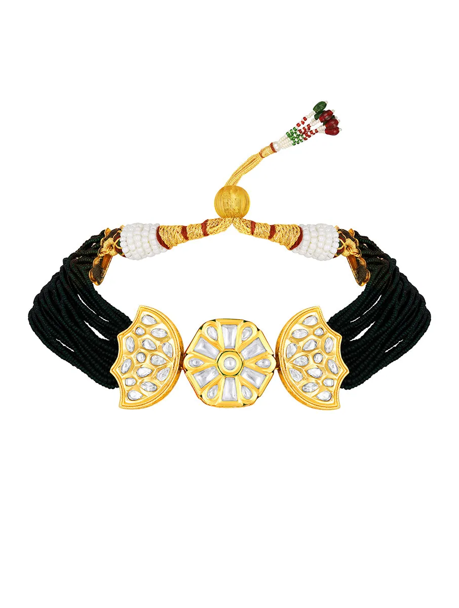 Gold Plated Kundan Necklace with Agate