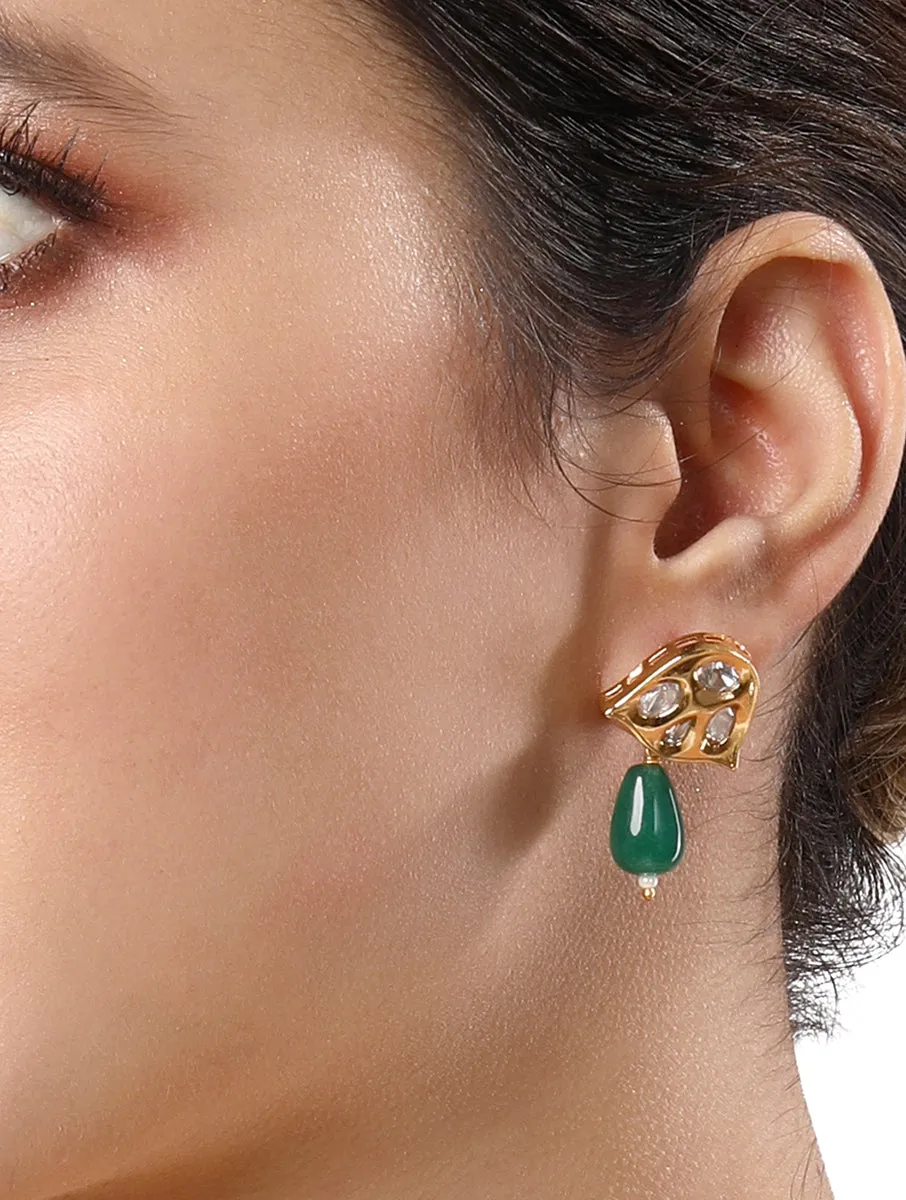 Gold Plated Kundan Necklace with Agate