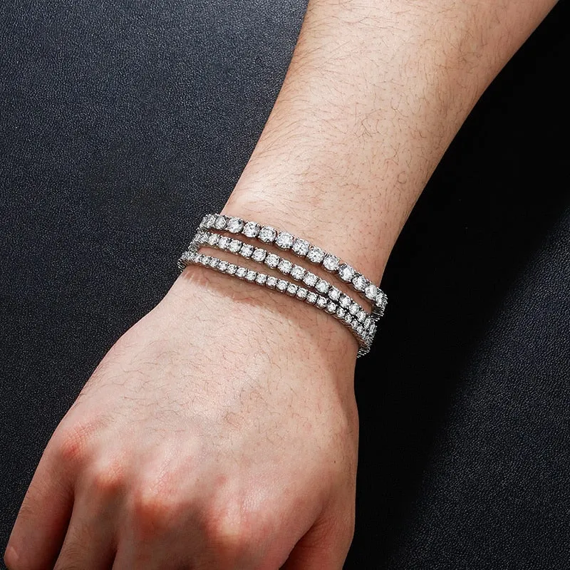 Iced Out Moissanite Tennis Link Bracelet