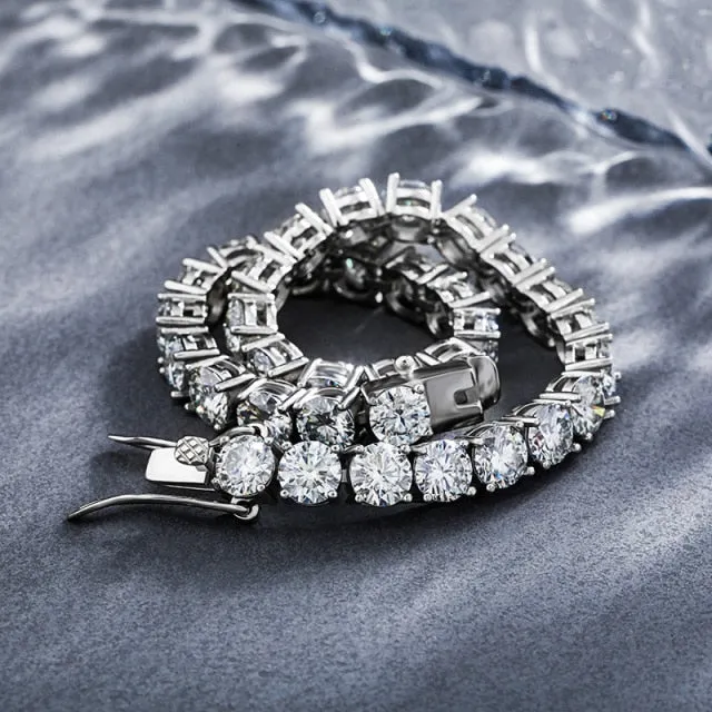 Iced Out Moissanite Tennis Link Bracelet
