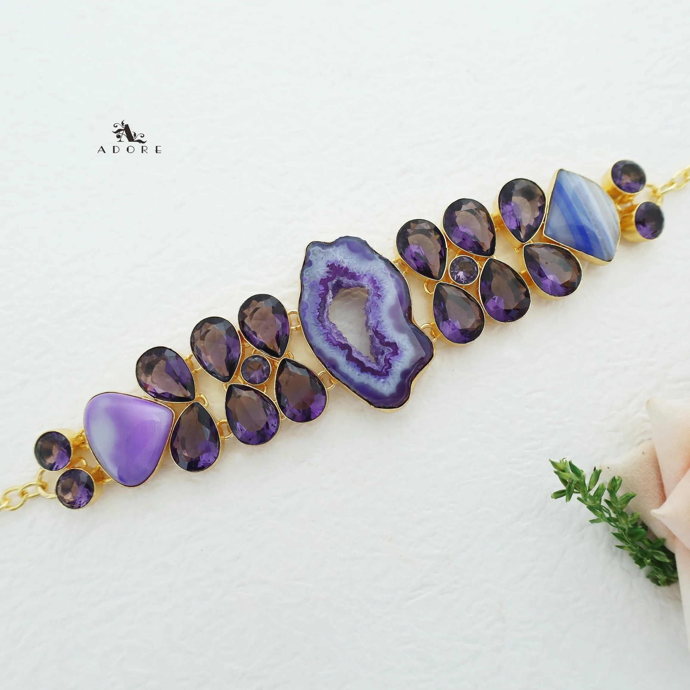 Pansy Agate   Glossy Stone Choker