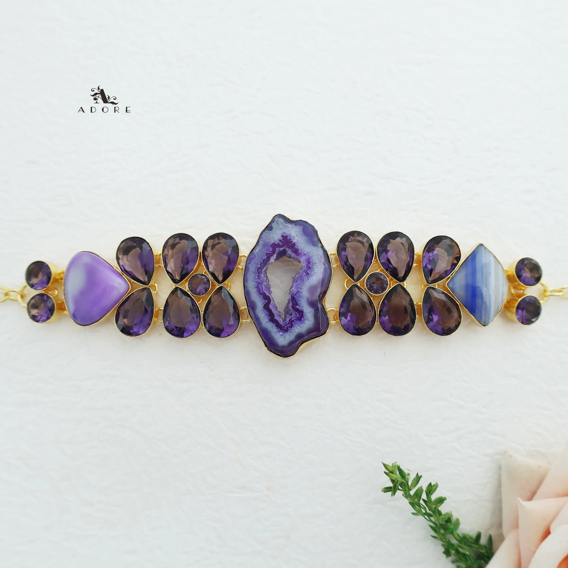 Pansy Agate   Glossy Stone Choker