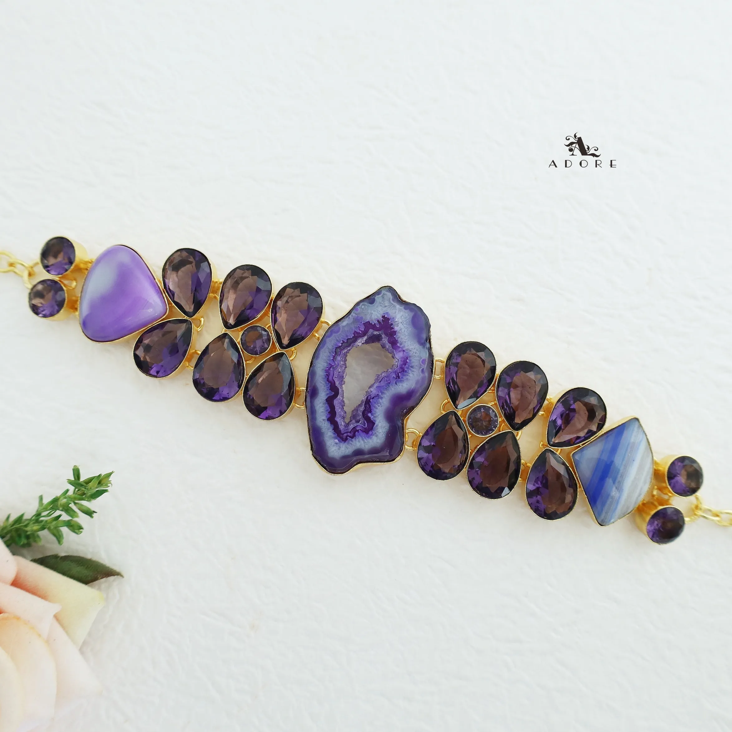 Pansy Agate   Glossy Stone Choker