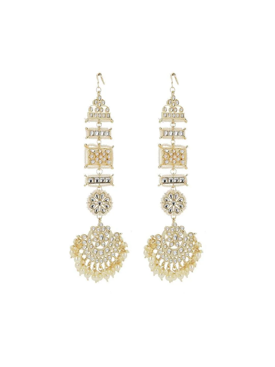 Rajwadi Earring With Holder White