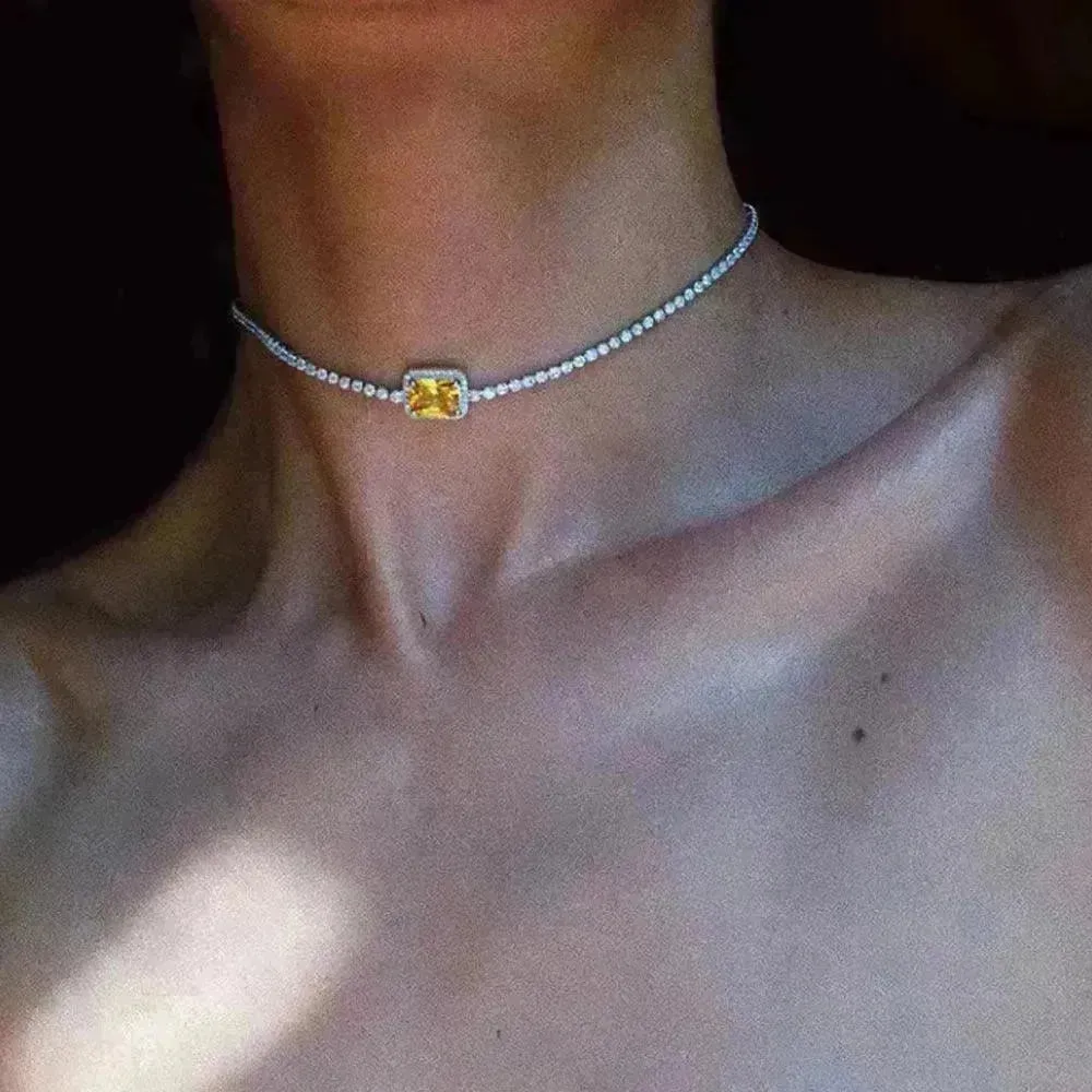 Rhinestone Clavicle Chain Simple Temperament Exquisite Diamond Women Necklace