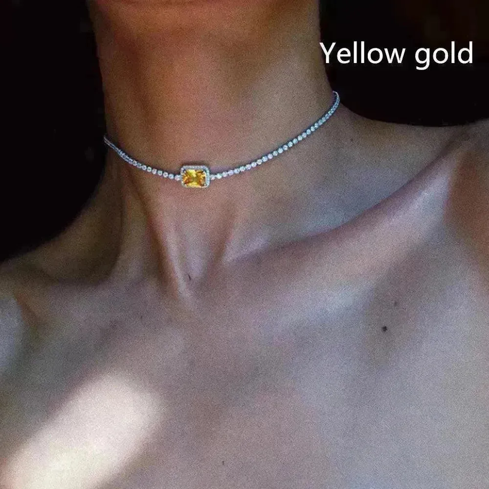 Rhinestone Clavicle Chain Simple Temperament Exquisite Diamond Women Necklace