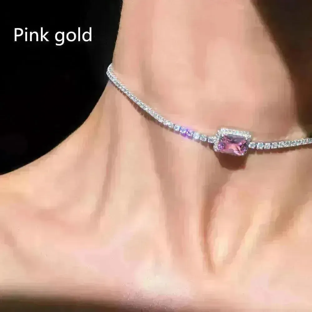 Rhinestone Clavicle Chain Simple Temperament Exquisite Diamond Women Necklace