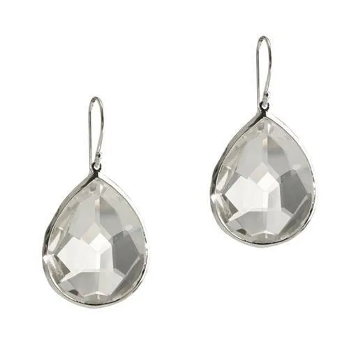 Silver Rock Candy Teardrop Earrings in Quartz