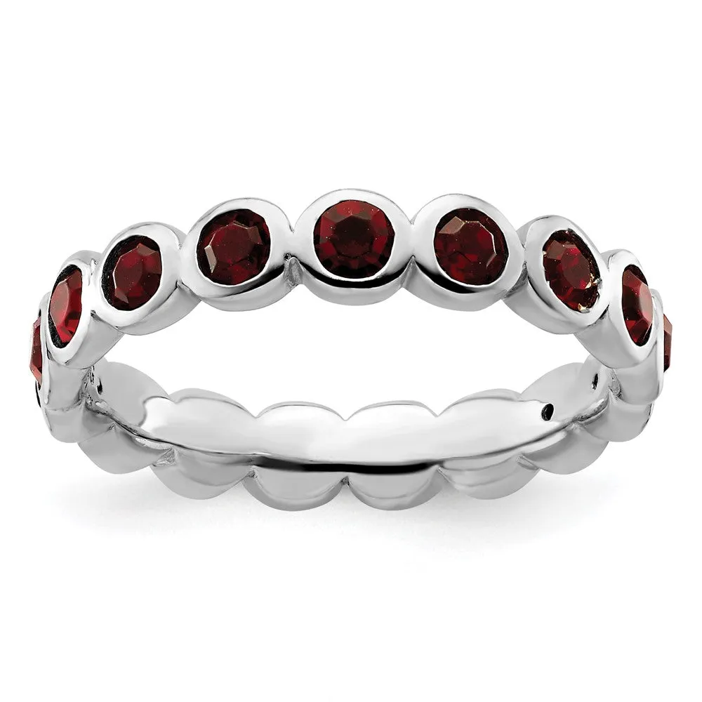 Stackable Expressions January Swarovski Ring in Sterling Silver