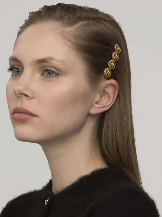 Versace   Medusa coin left side hair clip 